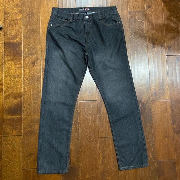 Coogi Australia Vintage Y2K Embroidered Black Denim Jeans Men's Size  38 x 34 - Picture 3 of 10